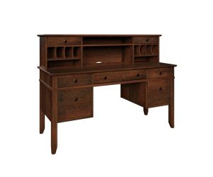 Craftsman Double Pedestal Desk with Hutchtop