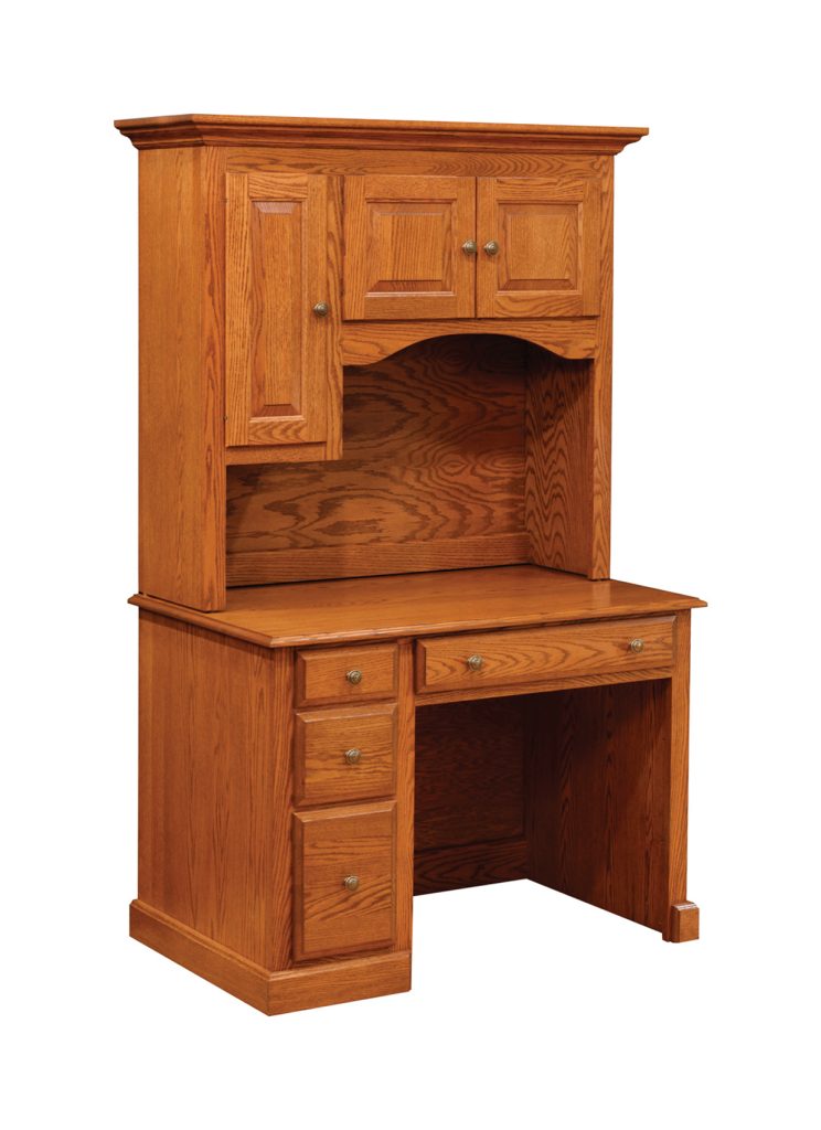 Traditional 43'' Single Pedestal Desk with Hutchtop (1)